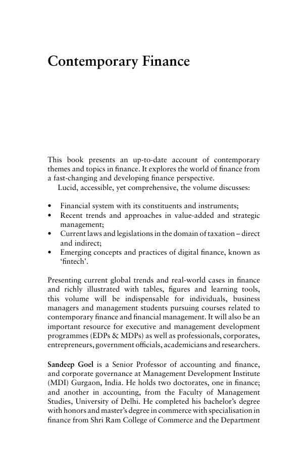 Preview page 4 of Contemporary Finance By Sandeep Goel