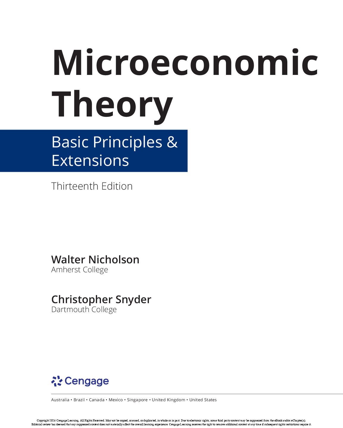 Preview page 2 of eBook PDF Microeconomic Theory Basic Principles Extensions 13th Edition By Walter Nicholson, Christopher Snyder