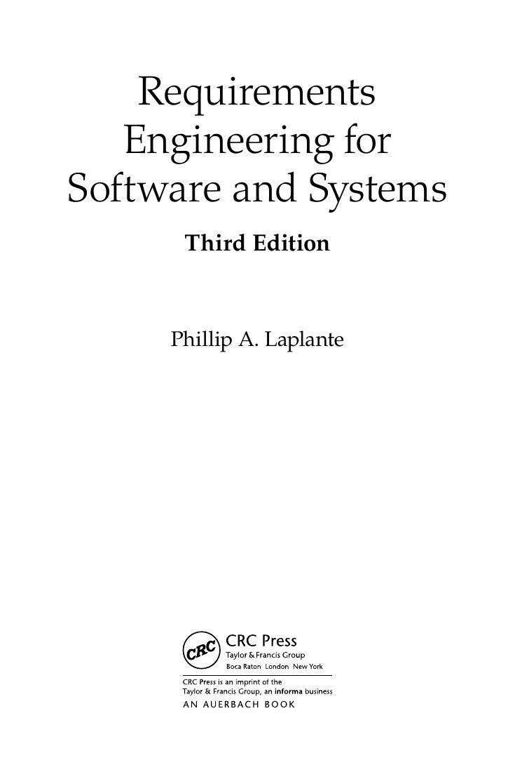 Preview page 4 of Requirements Engineering for Software and Systems 3rd Edition By Phillip A. Laplante