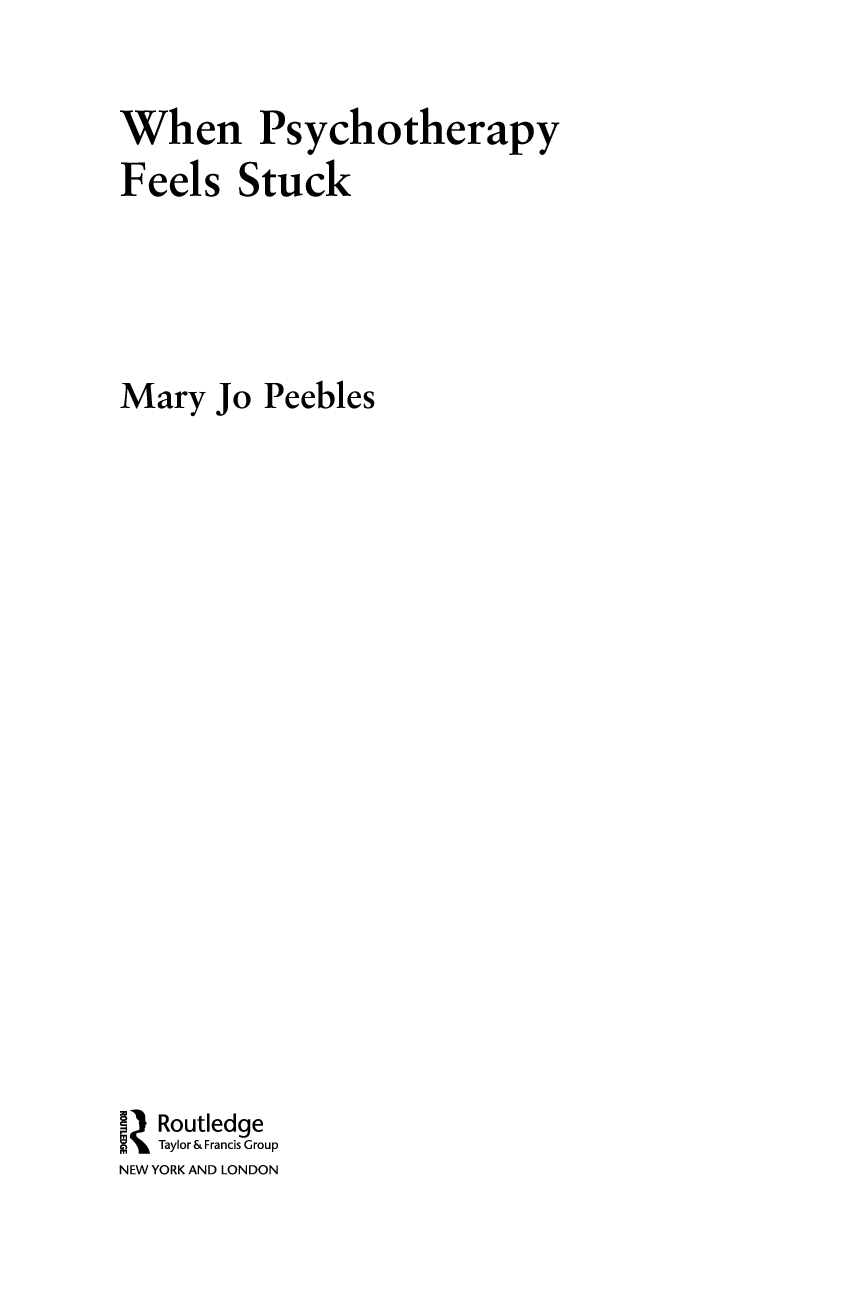 Preview page 3 of When Psychotherapy Feels Stuck By Peebles, Mary Jo