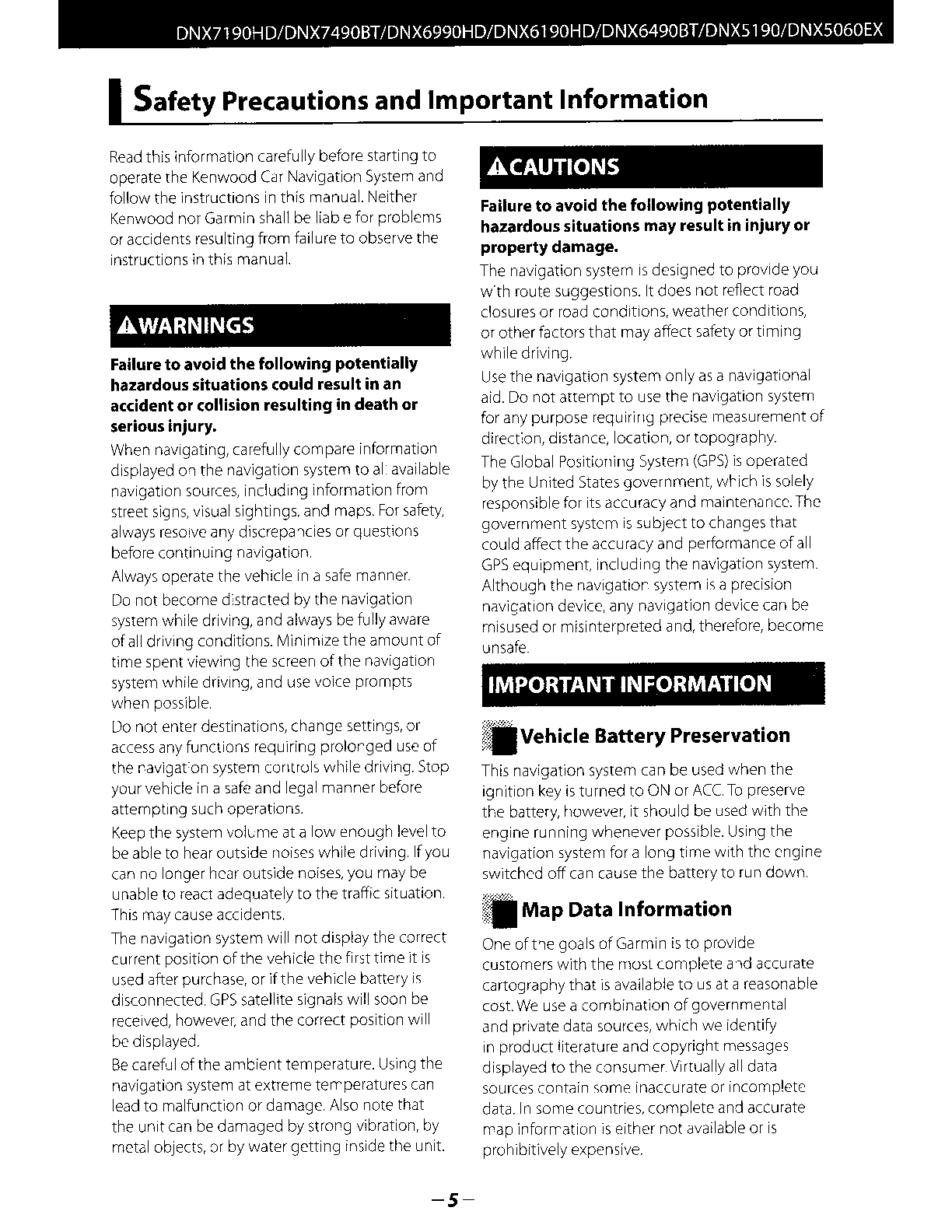 Preview page 2 of KENWOOD DNX7190HD DNX6990HD Instruction Manual
