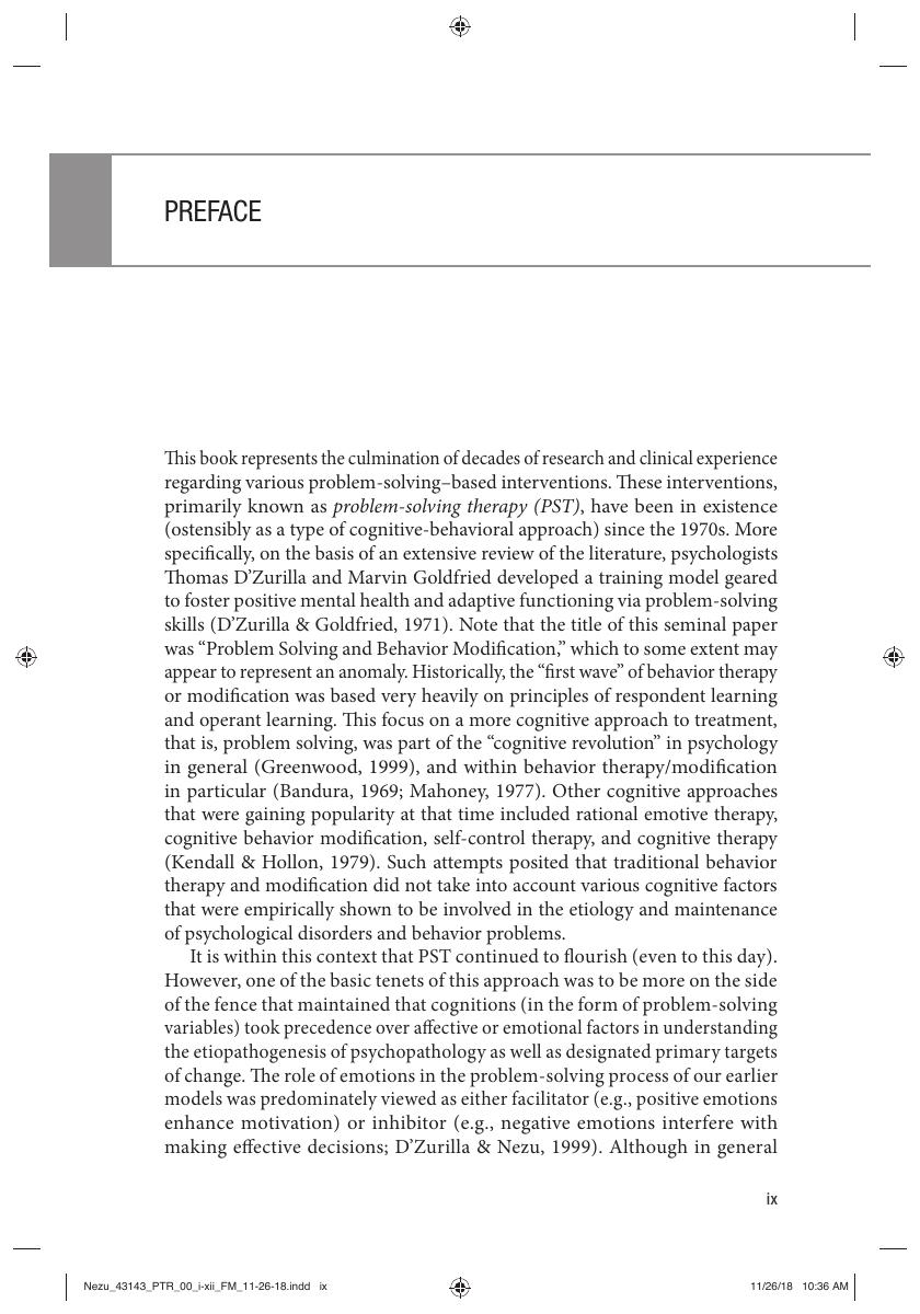 Preview page 10 of Emotion Centered Problem Solving Therapy with Treatment 1st Edition By Arthur M Nezu, Christine Maguth Nezu