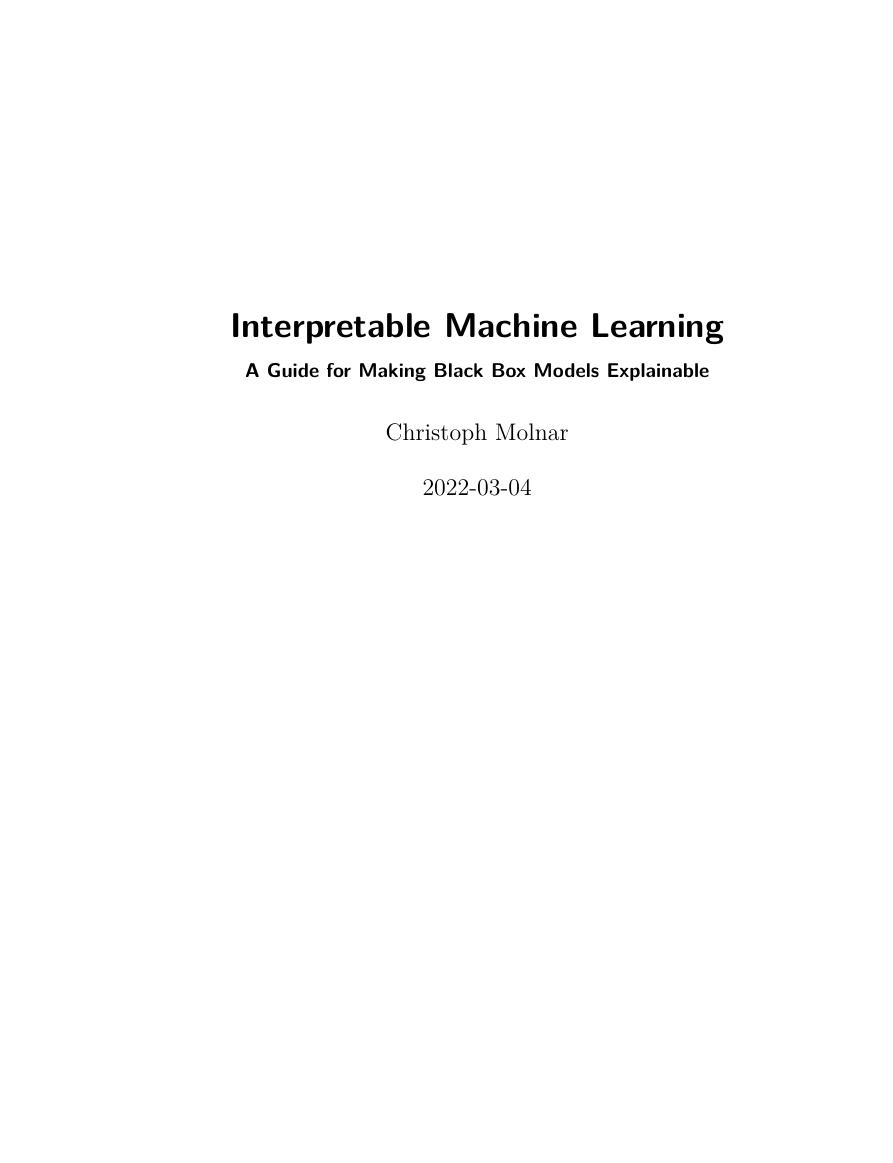 Preview page 2 of Interpretable Machine Learning A Guide for Making Black Box Models Explainable By Christoph Molnar