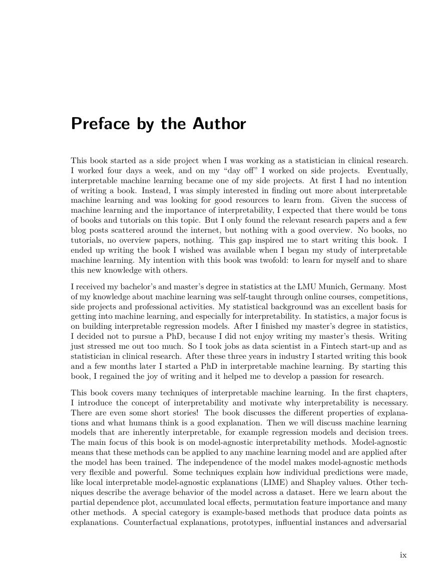 Preview page 7 of Interpretable Machine Learning A Guide for Making Black Box Models Explainable By Christoph Molnar