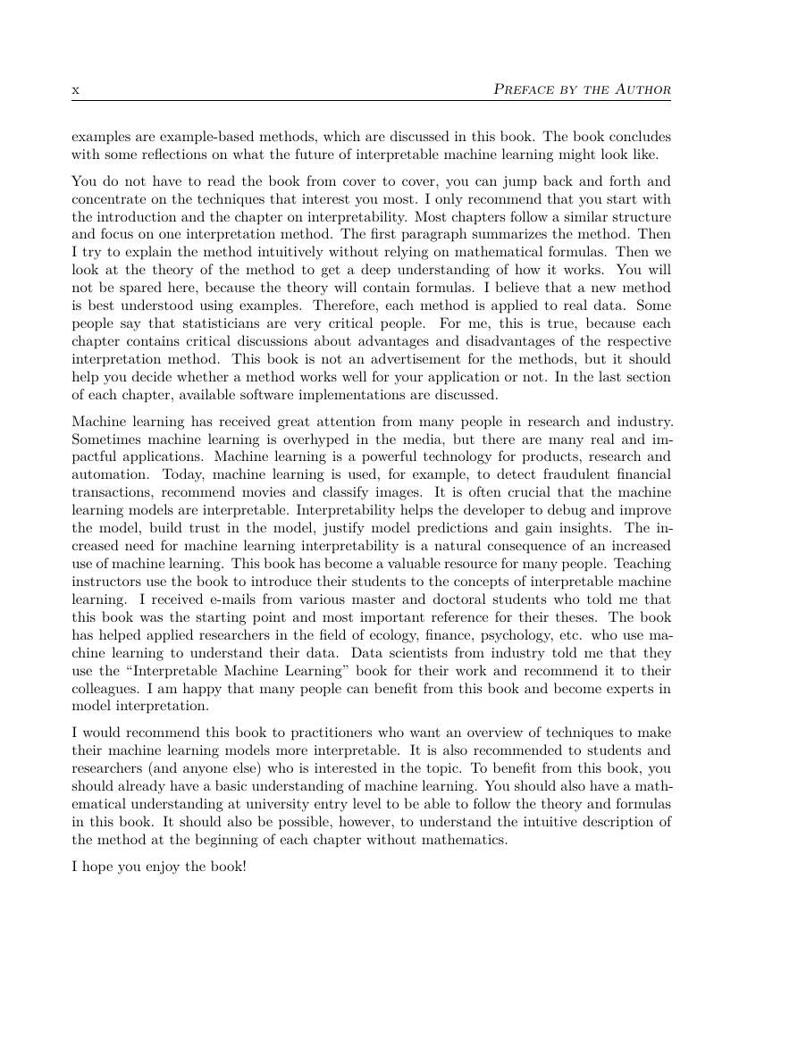 Preview page 8 of Interpretable Machine Learning A Guide for Making Black Box Models Explainable By Christoph Molnar