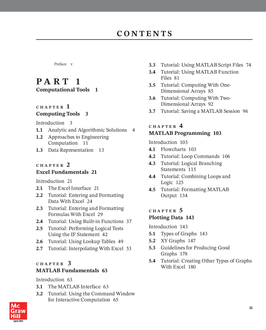 Preview page 3 of eBook PDF Engineering Computation An Introduction Using MATLAB and Excel 2026 Evergreen Release By Joseph Musto, William