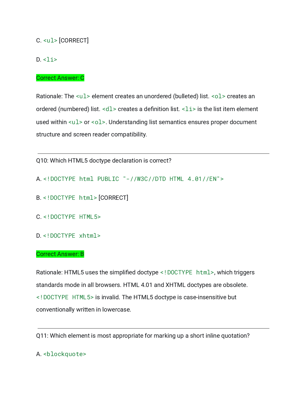 Preview page 6 of WGU D276 Web Development Foundations Pre-Assessment Actual Exam 2026/2027 – Complete Solution Pack with Detailed Rationa
