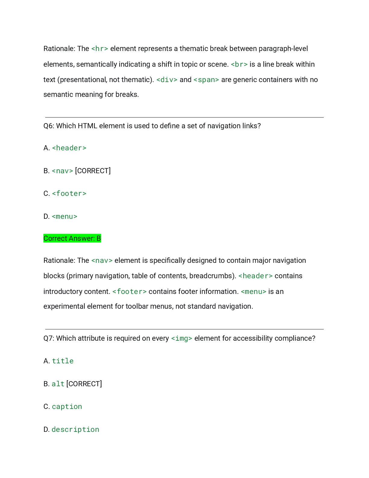 Preview page 4 of WGU D276 Web Development Foundations Pre-Assessment Actual Exam 2026/2027 – Complete Solution Pack with Detailed Rationa