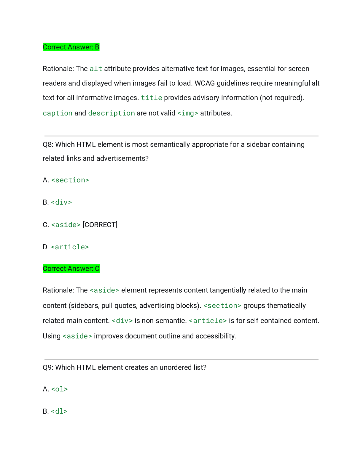 Preview page 5 of WGU D276 Web Development Foundations Pre-Assessment Actual Exam 2026/2027 – Complete Solution Pack with Detailed Rationa