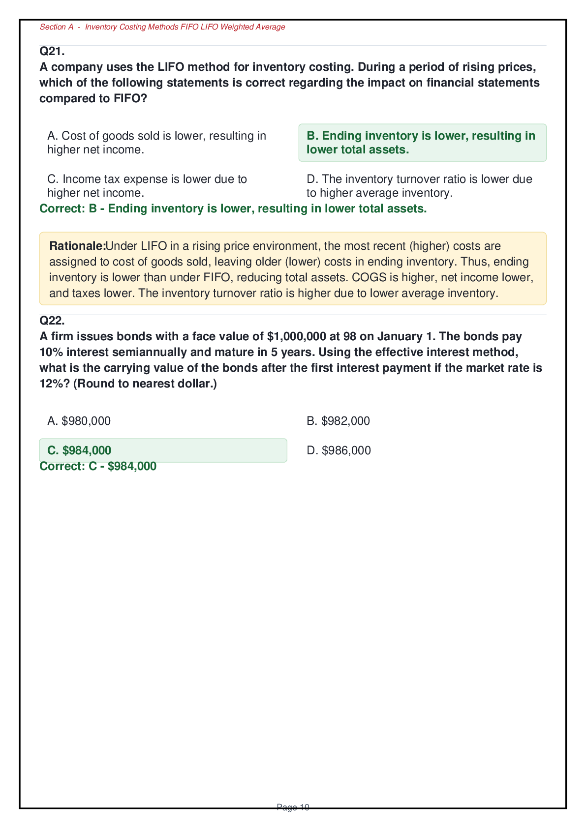 Preview page 8 of ACCT 2000 Exam 2: Ultimate Practice Guide – 140 Questions with Rationales