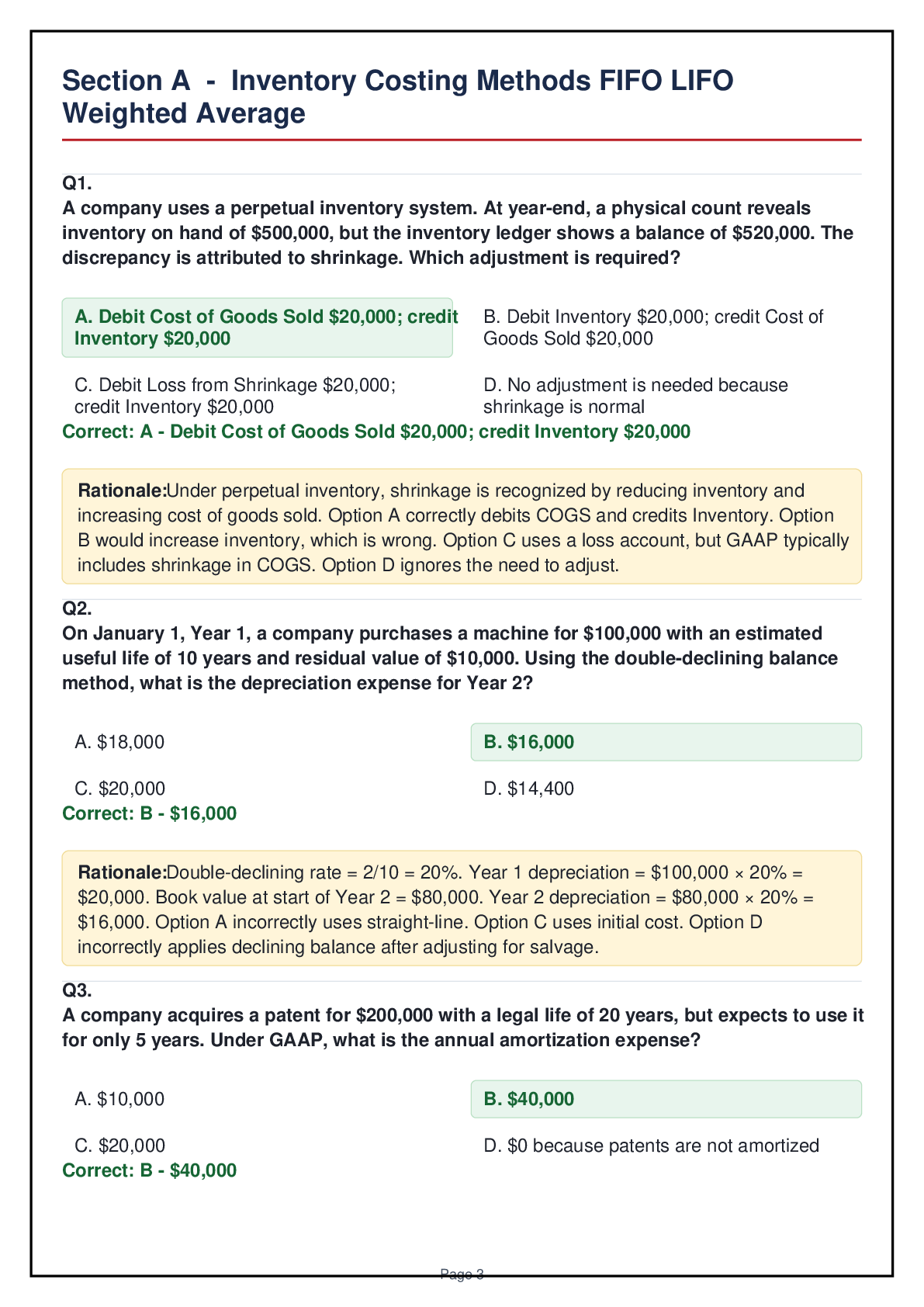 Preview page 2 of ACCT 2000 Exam 2: Ultimate Practice Guide – 140 Questions with Rationales