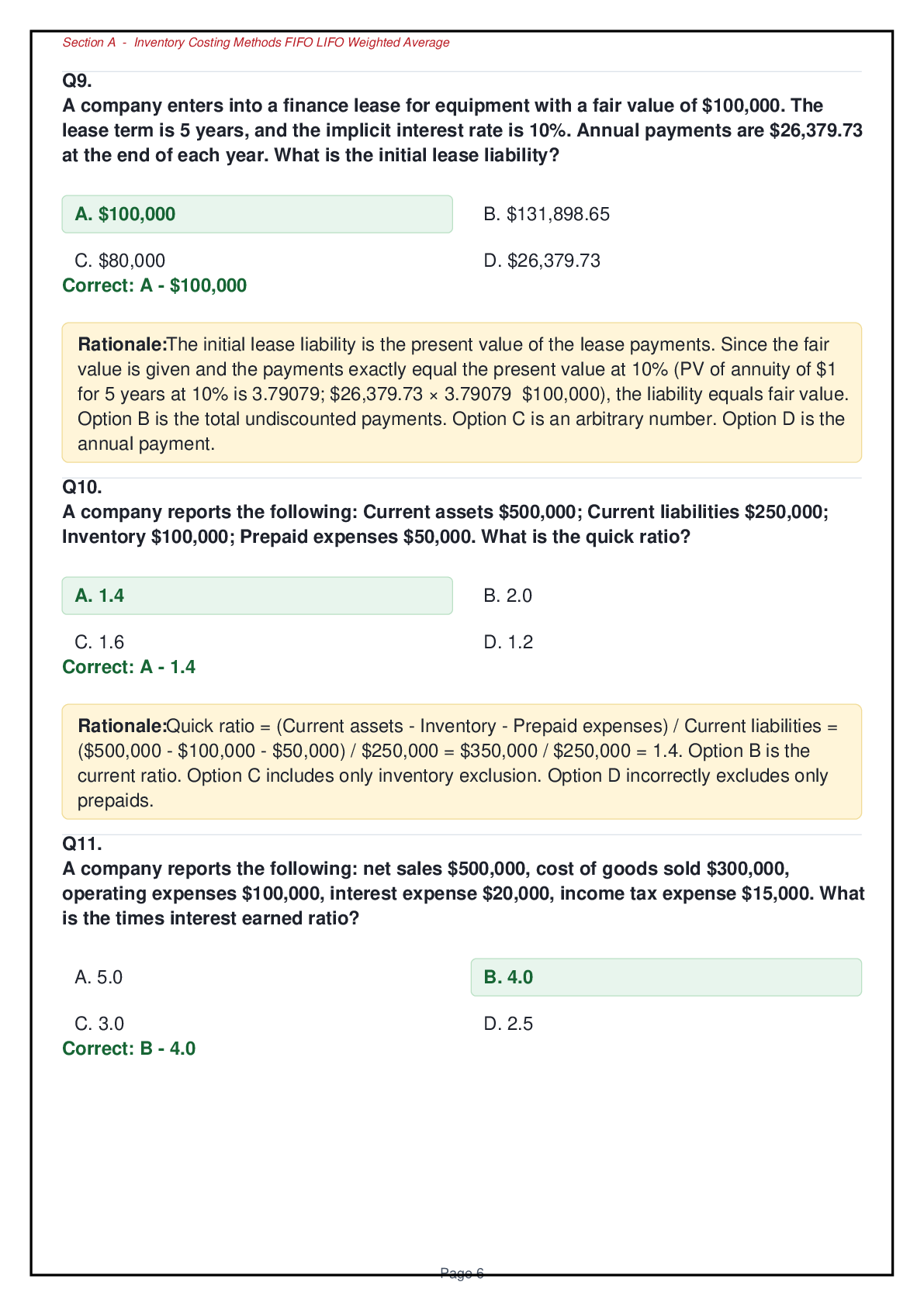 Preview page 4 of ACCT 2000 Exam 2: Ultimate Practice Guide – 140 Questions with Rationales