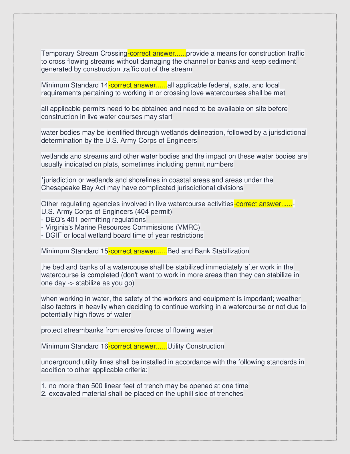 Preview page 5 of VA DEQ ESC Inspector Exam with correct answers 2026/2027 version