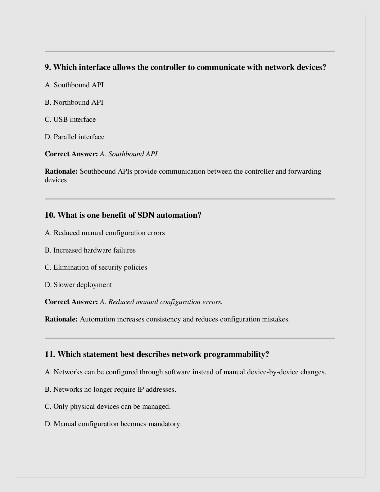 Preview page 3 of WGU D415 – Software Defined Networking (SDN) exam verified with  correct answers A+ Graded 2026/2027 version