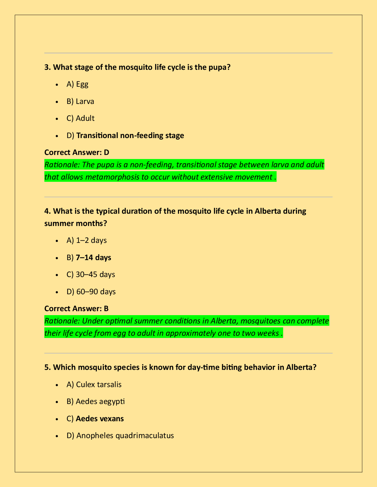 Preview page 2 of Alberta Biting Fly (Mosquito) Control  Certificate Exam 200 Questions with Correct  Answers and Explanations