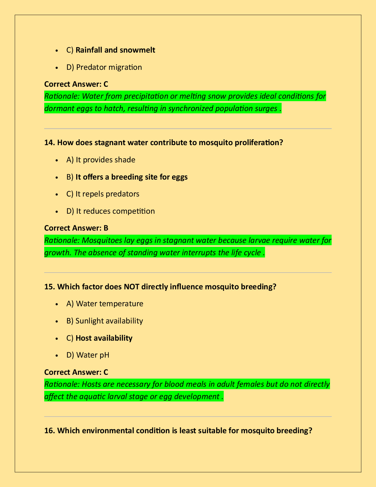Preview page 6 of Alberta Biting Fly (Mosquito) Control  Certificate Exam 200 Questions with Correct  Answers and Explanations