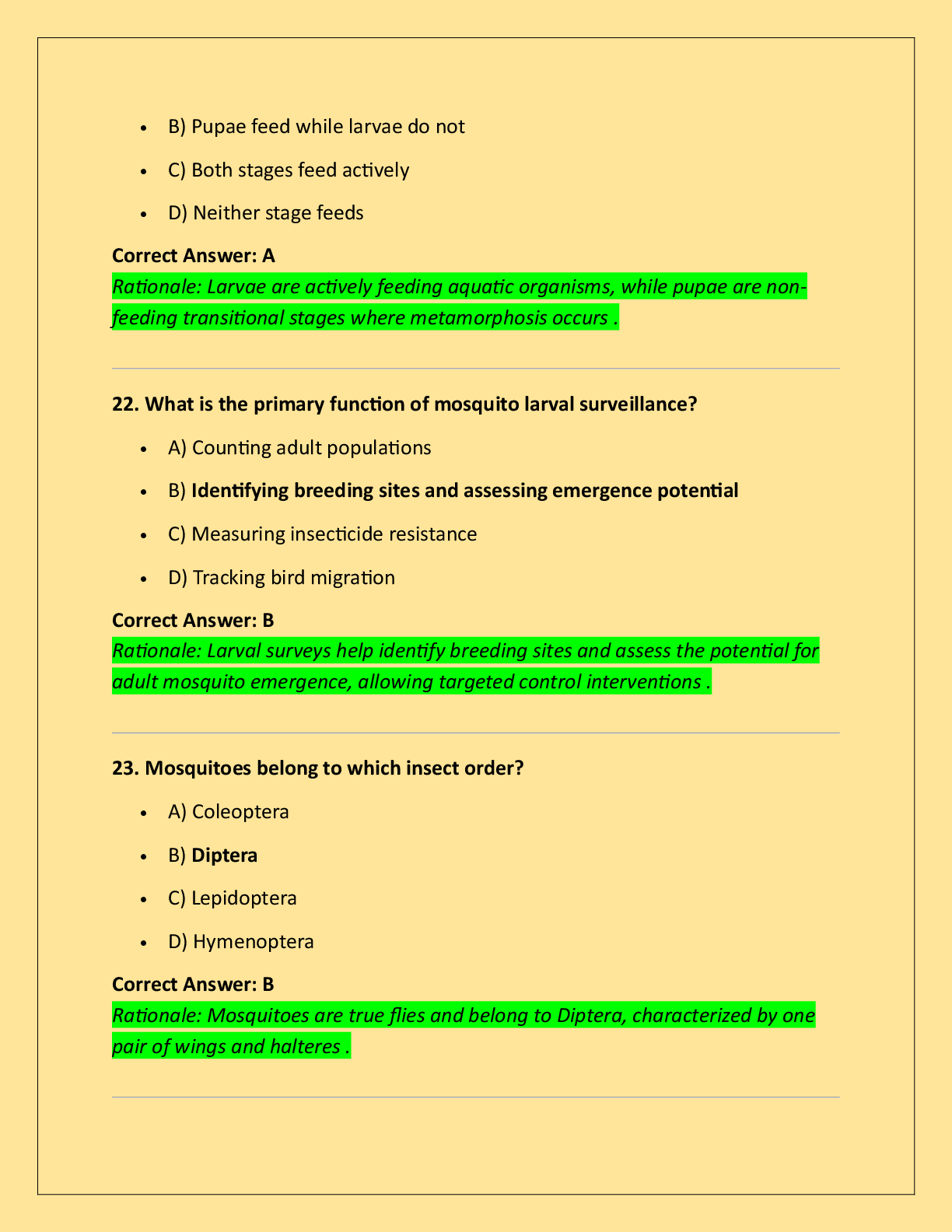 Preview page 8 of Alberta Biting Fly (Mosquito) Control  Certificate Exam 200 Questions with Correct  Answers and Explanations