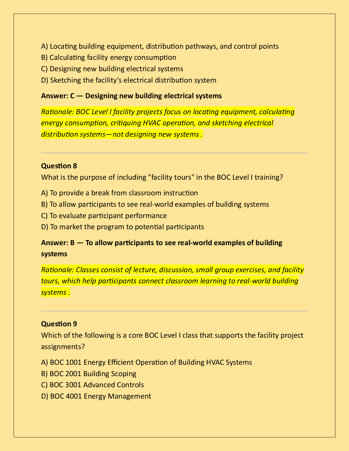 Preview page 3 of BOC Level I Skills Assessment / Field Project  Evaluation Exam Practice Questions And Correct  Answers (Verified Answers