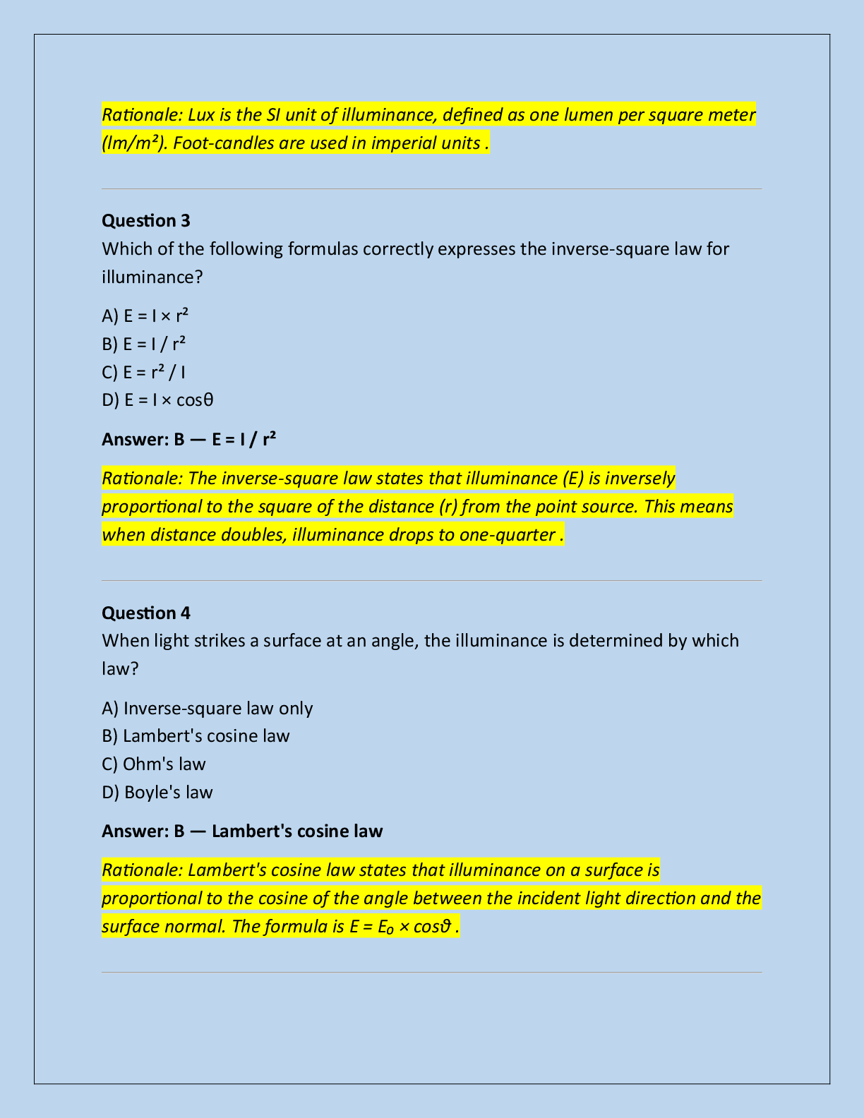 Preview page 2 of BOC Lighting Systems Efficiency Assessment Exam  Practice Questions And Correct Answers (Verified  Answers) Plus Rationa