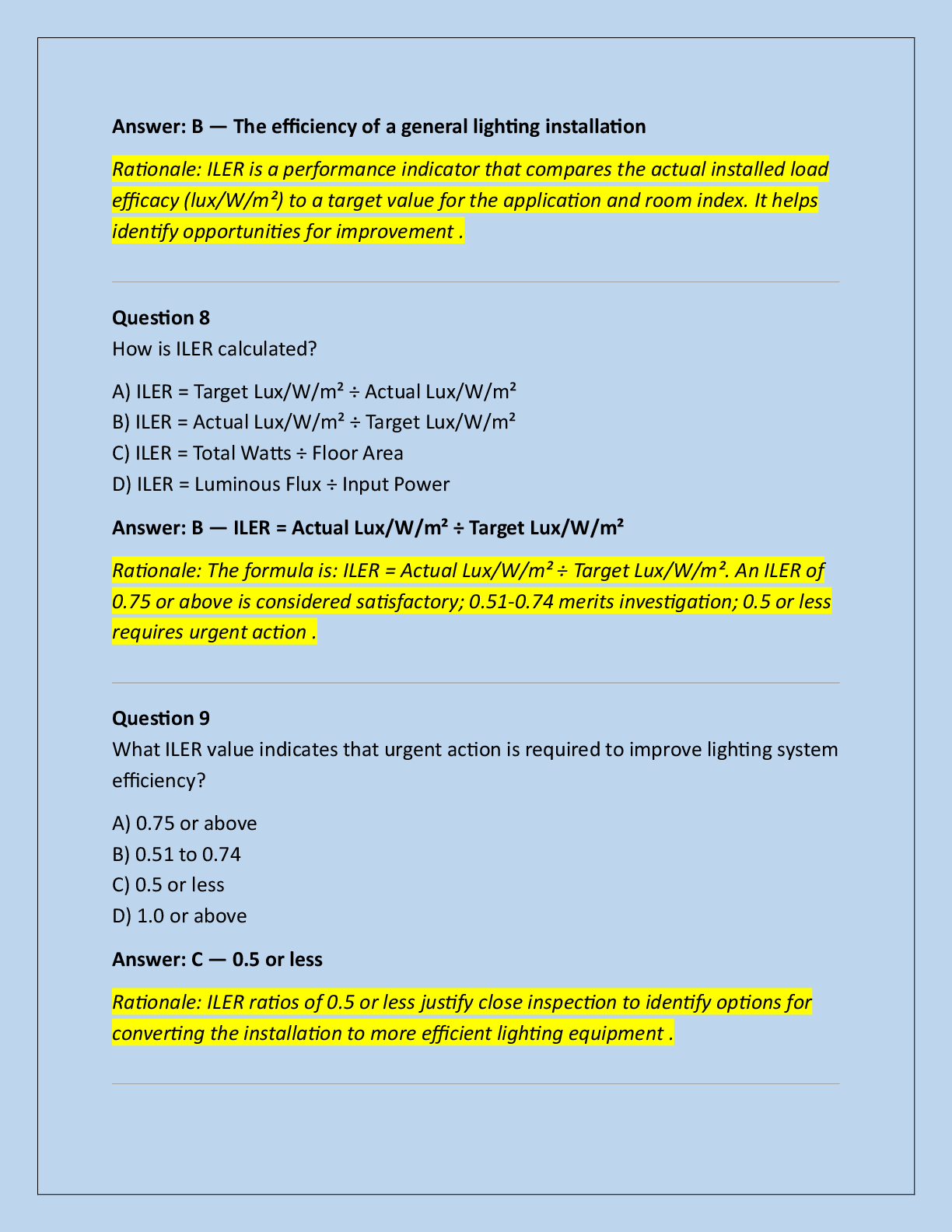 Preview page 4 of BOC Lighting Systems Efficiency Assessment Exam  Practice Questions And Correct Answers (Verified  Answers) Plus Rationa
