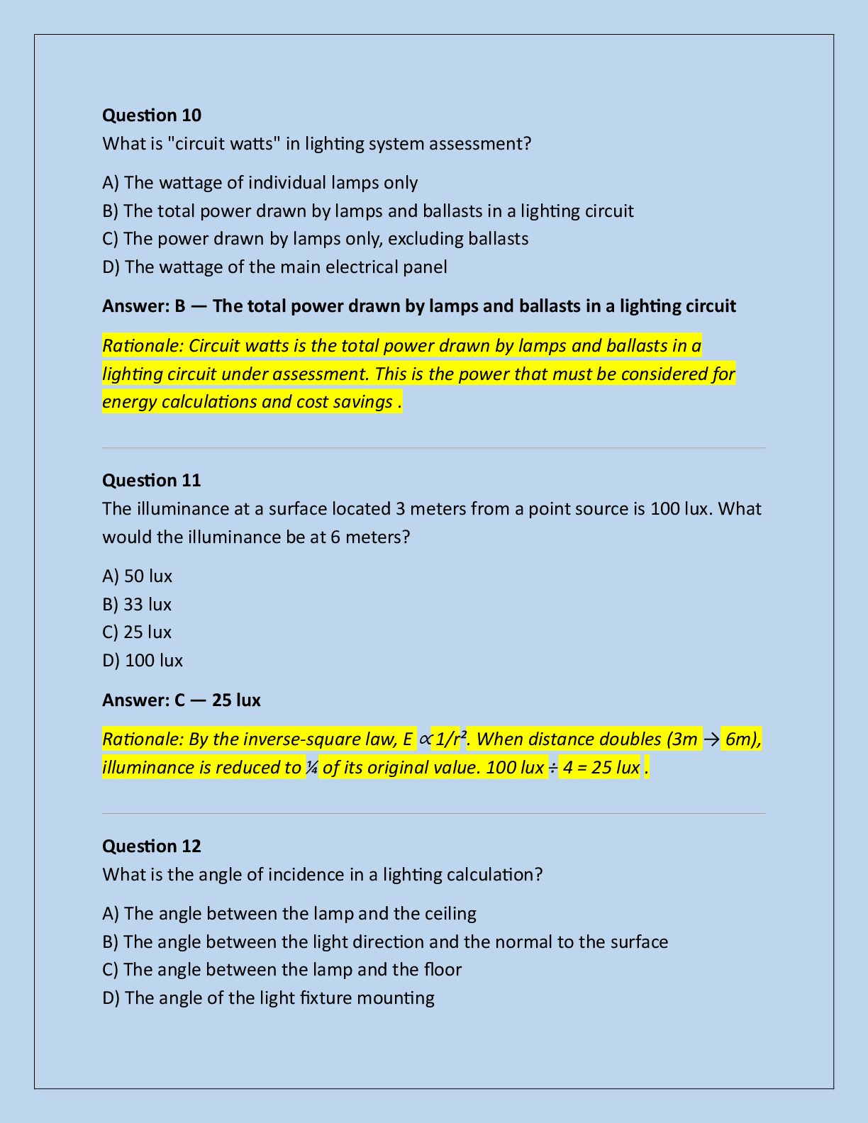 Preview page 5 of BOC Lighting Systems Efficiency Assessment Exam  Practice Questions And Correct Answers (Verified  Answers) Plus Rationa