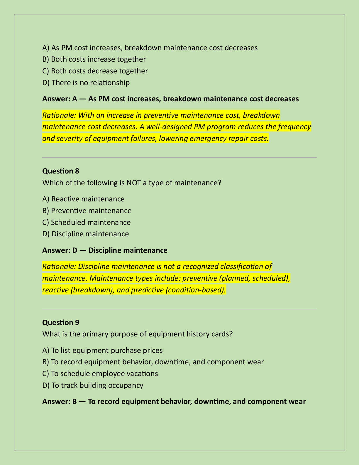 Preview page 4 of BOC Preventive Maintenance Systems Assessment Exam  Practice Questions And Correct Answers (Verified  Answers) Plus Rati