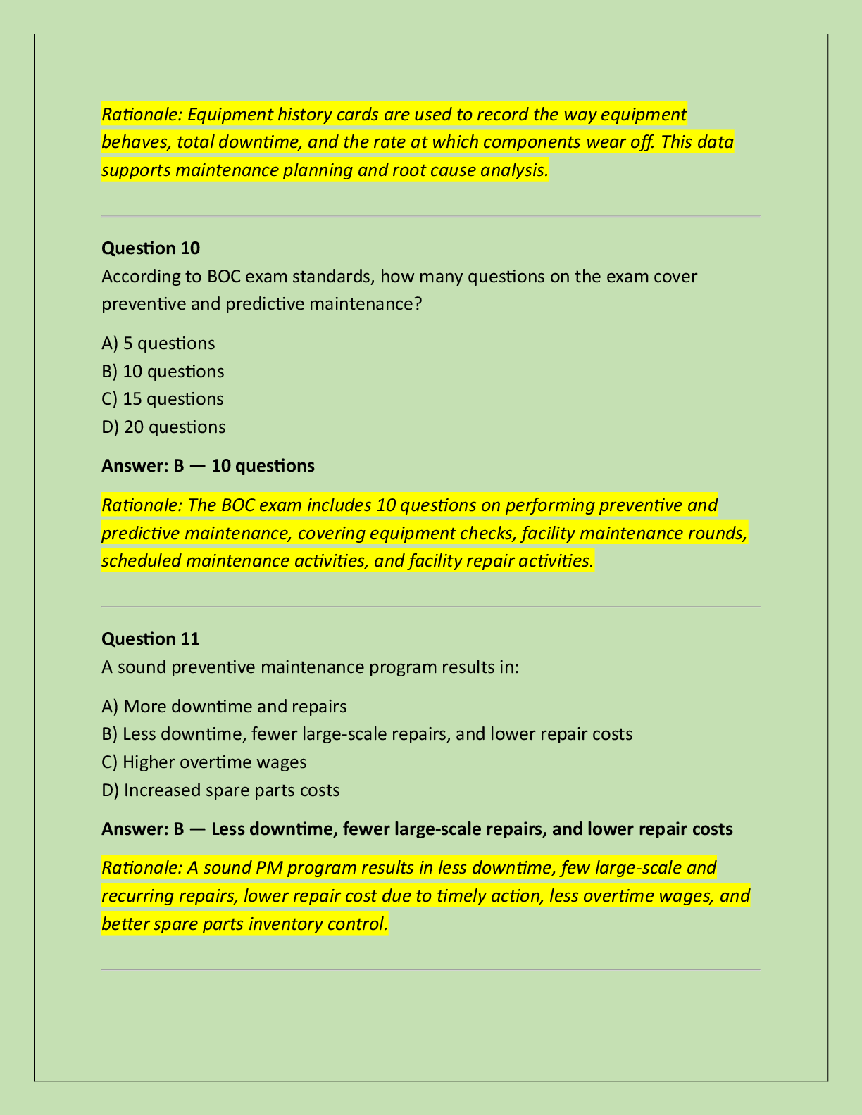 Preview page 5 of BOC Preventive Maintenance Systems Assessment Exam  Practice Questions And Correct Answers (Verified  Answers) Plus Rati