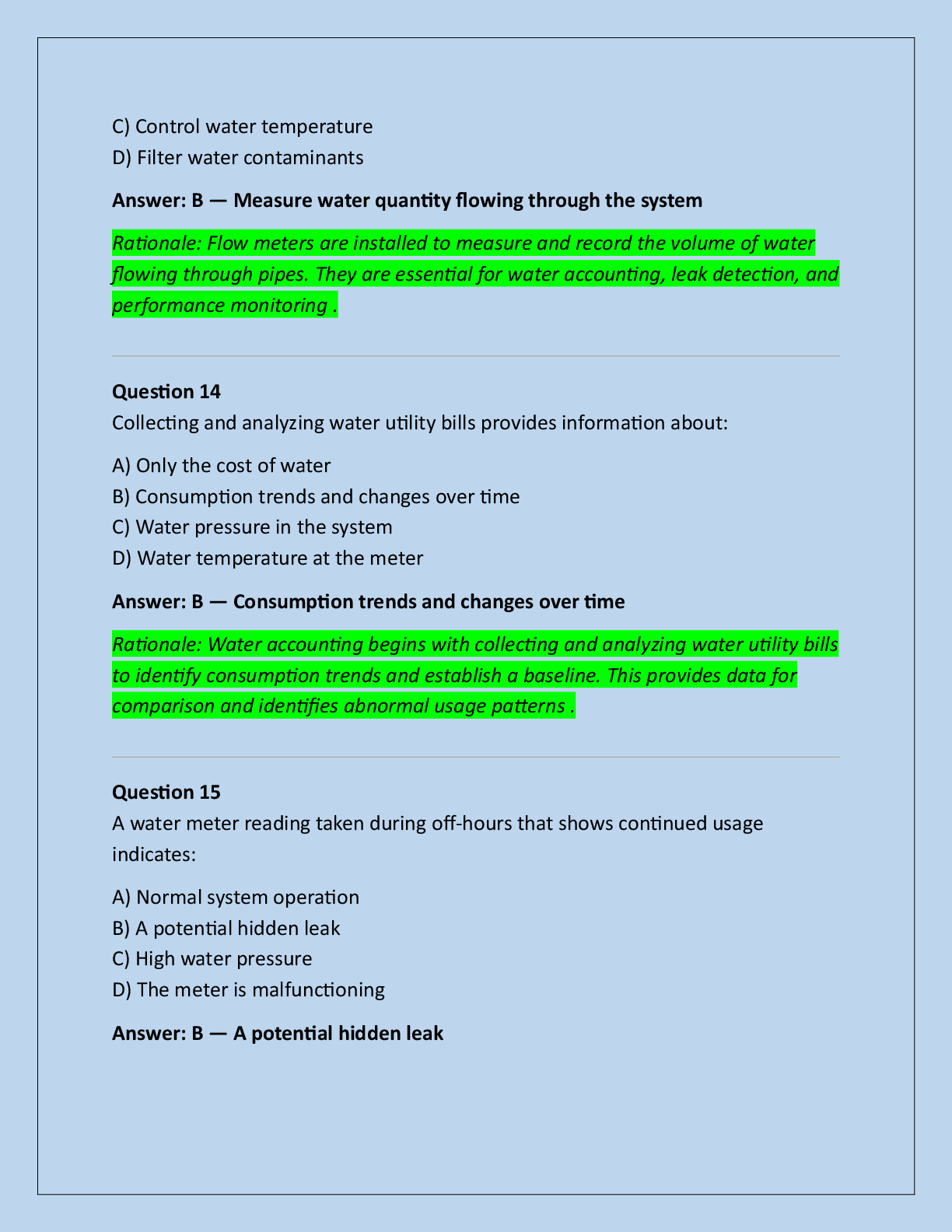 Preview page 3 of BOC Water Systems Efficiency Module Exam Practice  Questions And Correct Answers (Verified Answers) Plus  Rationales 202