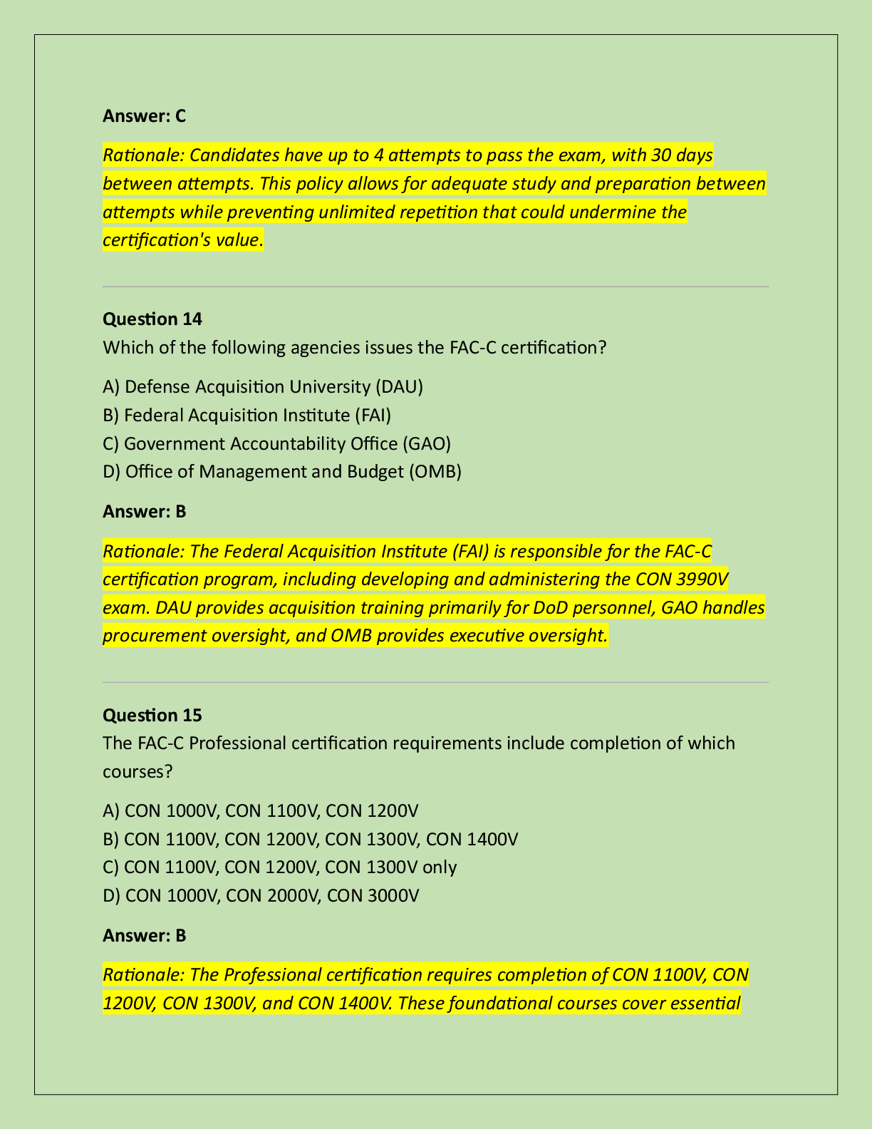 Preview page 2 of FAC-C Professional Exam Prep | Comprehensive  Study Guide with Complete Exam Questions and  Detailed Answers | Latest Ed