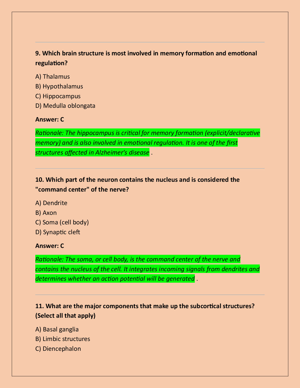 Preview page 4 of NURS 6630 Weeks 1-5 Knowledge Checks on  Neurotransmitters and Meds