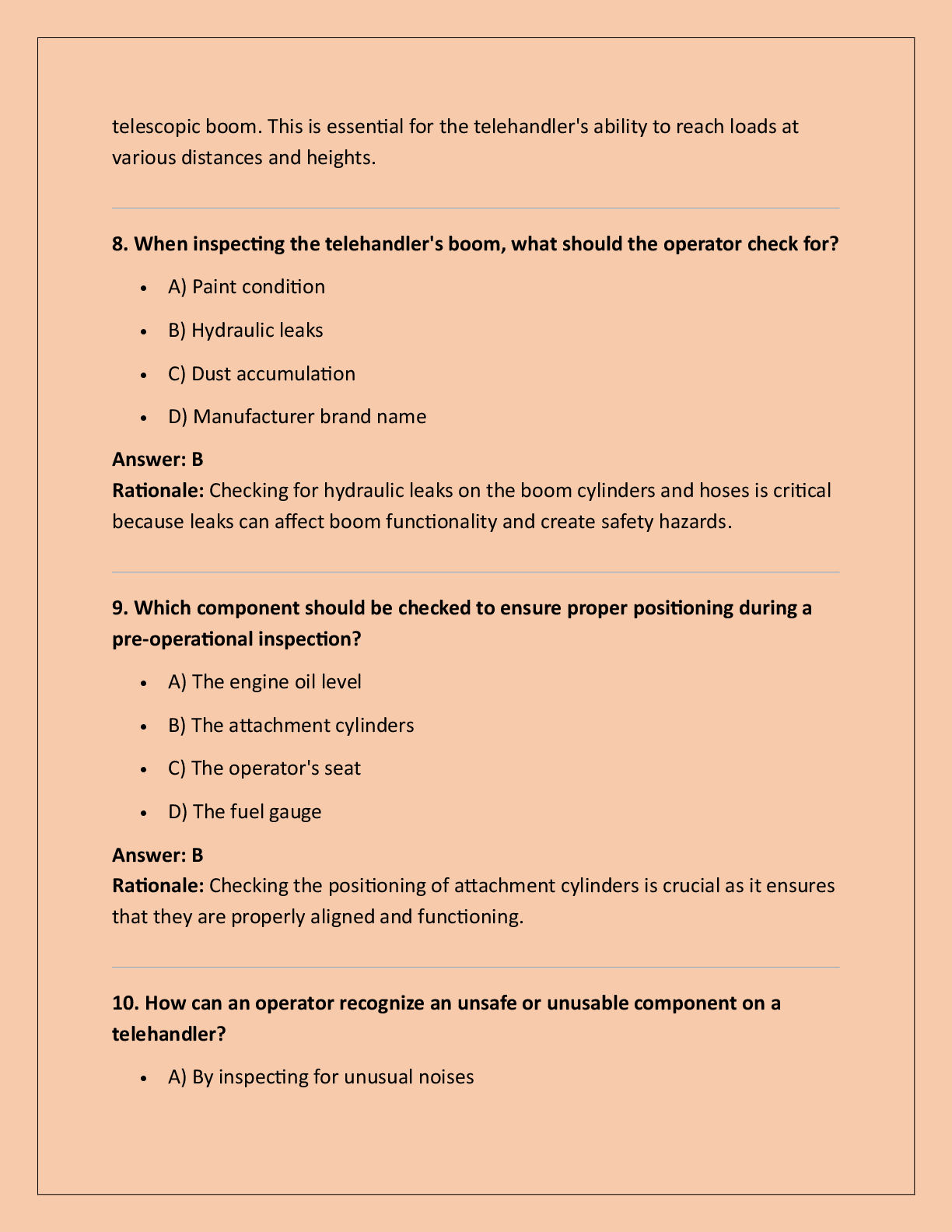 Preview page 4 of Telehandler Operator Certification (NCCCO-AMP)  Practice Exam( Edition).