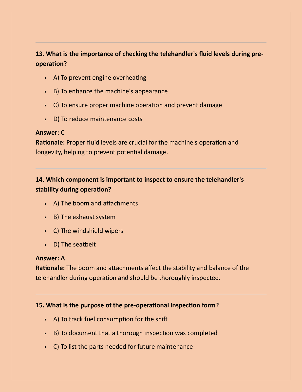 Preview page 6 of Telehandler Operator Certification (NCCCO-AMP)  Practice Exam( Edition).