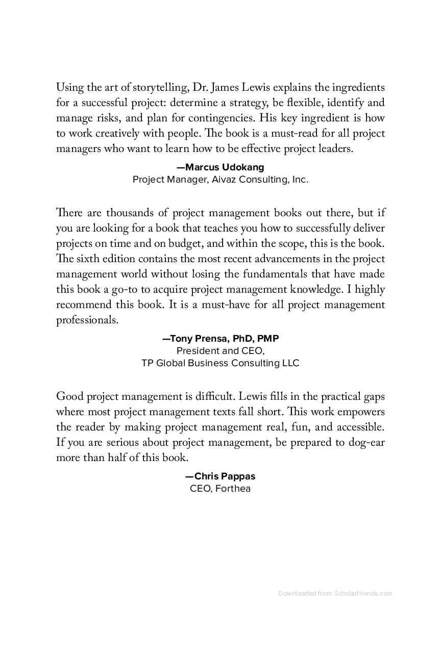Preview page 3 of Project Planning Scheduling Control 6th Edition By James P. Lewis