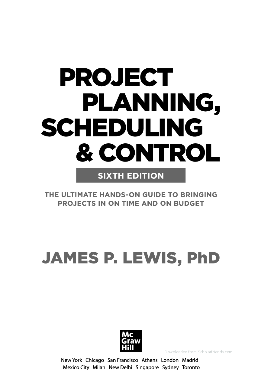 Preview page 4 of Project Planning Scheduling Control 6th Edition By James P. Lewis