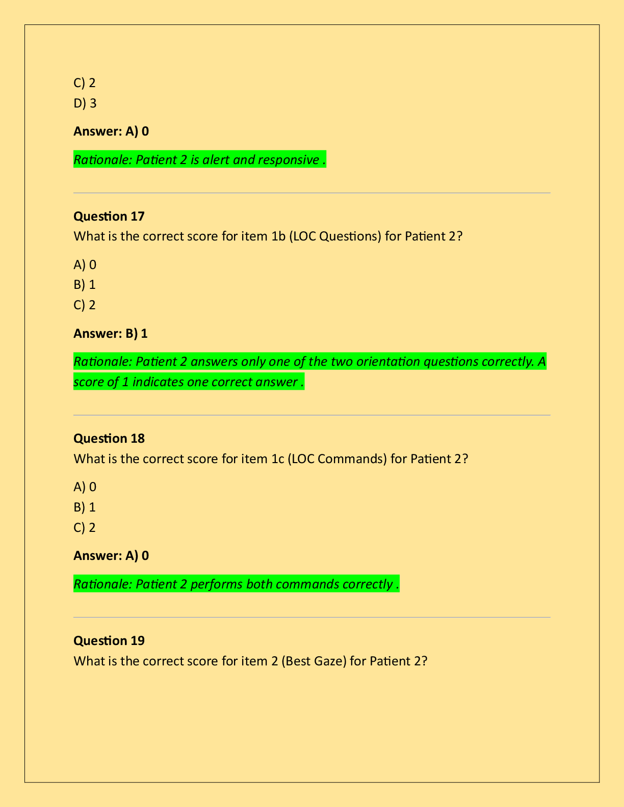 Preview page 4 of APEX NIH STROKE SCALE GROUP A PATIENT 1-6  (COMPLETE) 2026!!