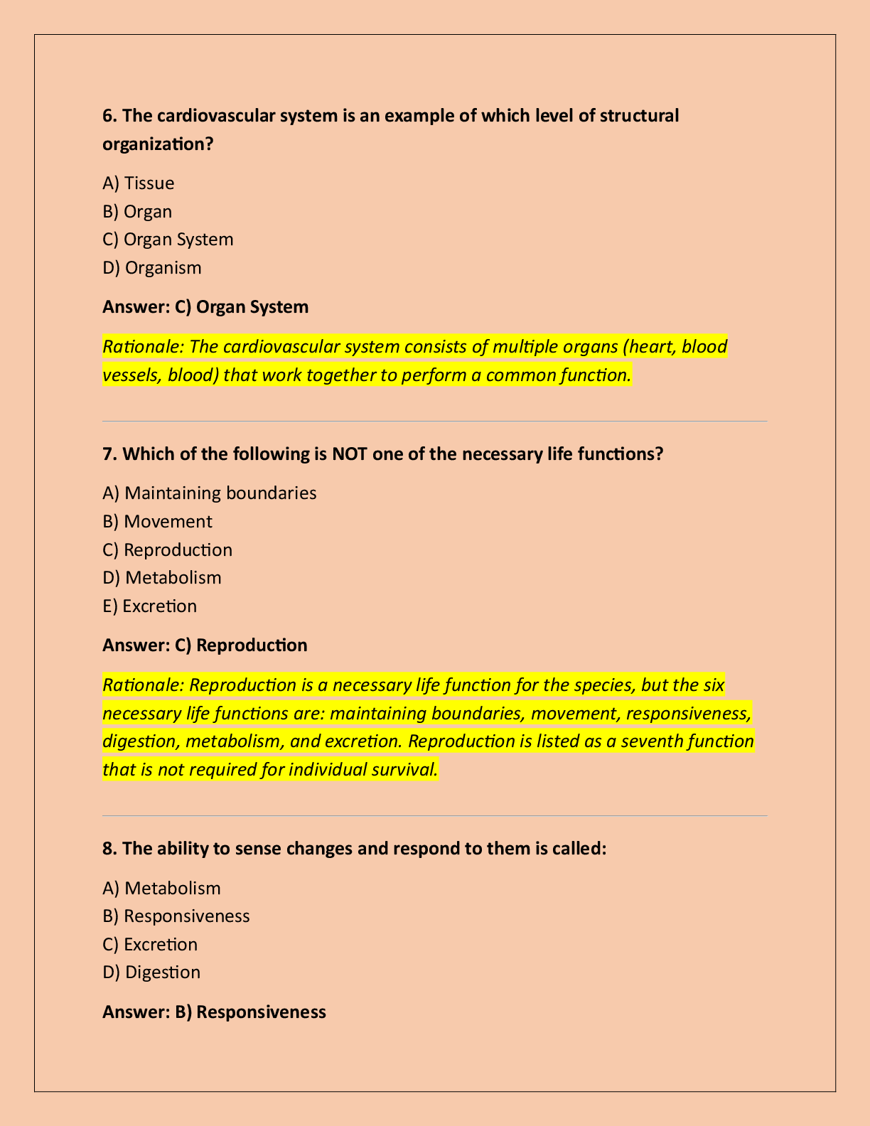 Preview page 3 of BIO 201- MIDTERM EXAM STUDY GUIDE QUESTIONS  WITH 100% CORRECT ANSWERS!!