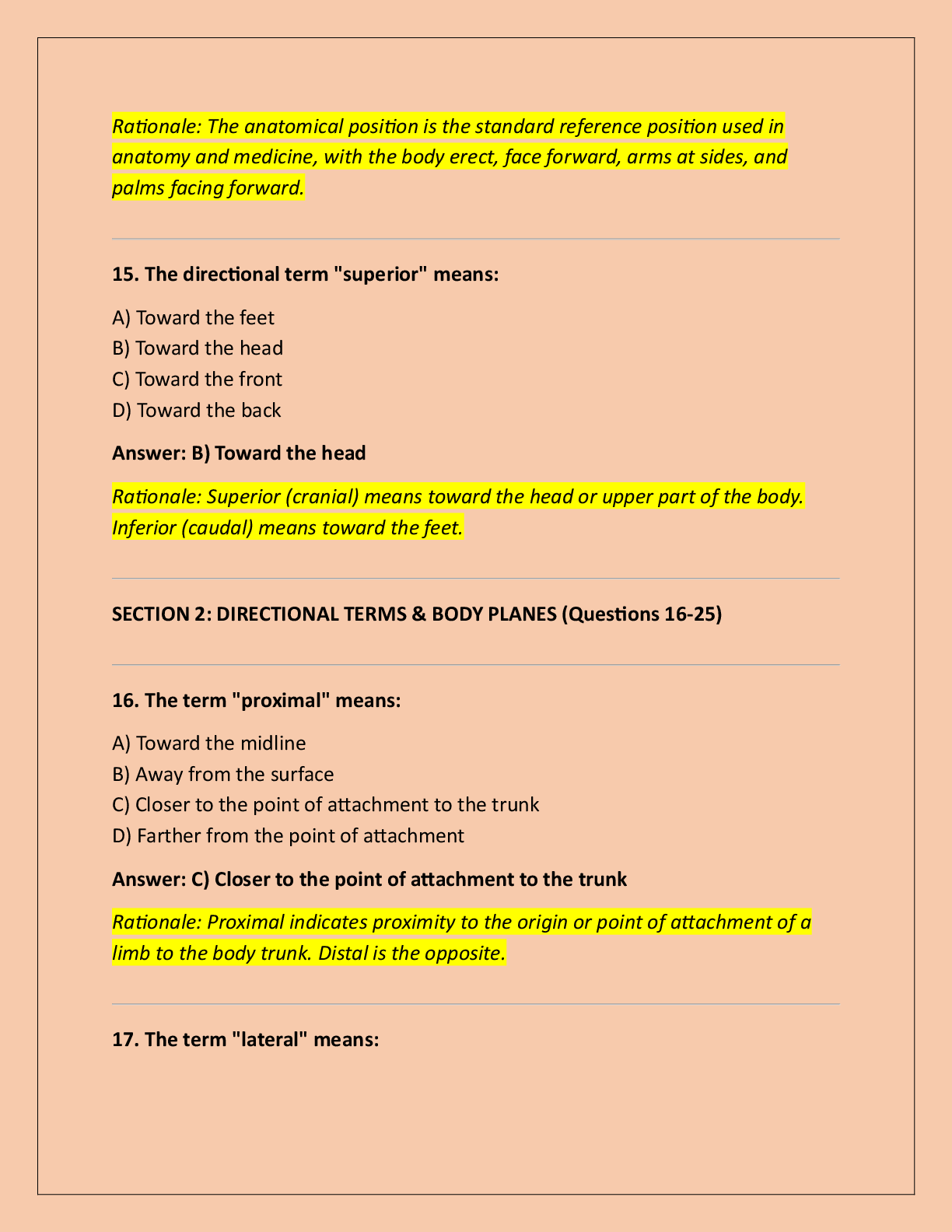 Preview page 5 of BIO 201- MIDTERM EXAM STUDY GUIDE QUESTIONS  WITH 100% CORRECT ANSWERS!!