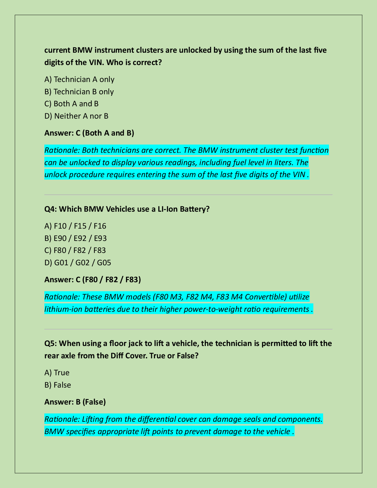 Preview page 2 of BMW ASSOCIATE LEVEL ASE TEST 2025/26  QUESTIONS WITH CORRECT ANSWERS!!