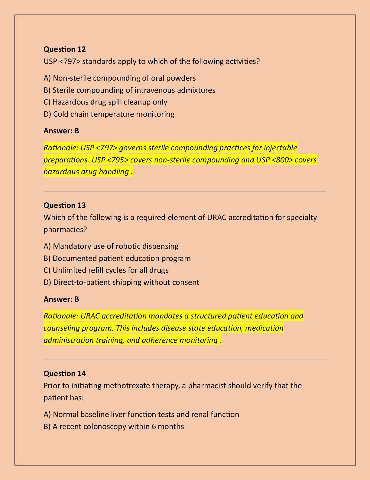 Preview page 2 of CSP EXAM TEST (SPECIALTY PHARMACY) WITH  CORRECT ANSWERS!!