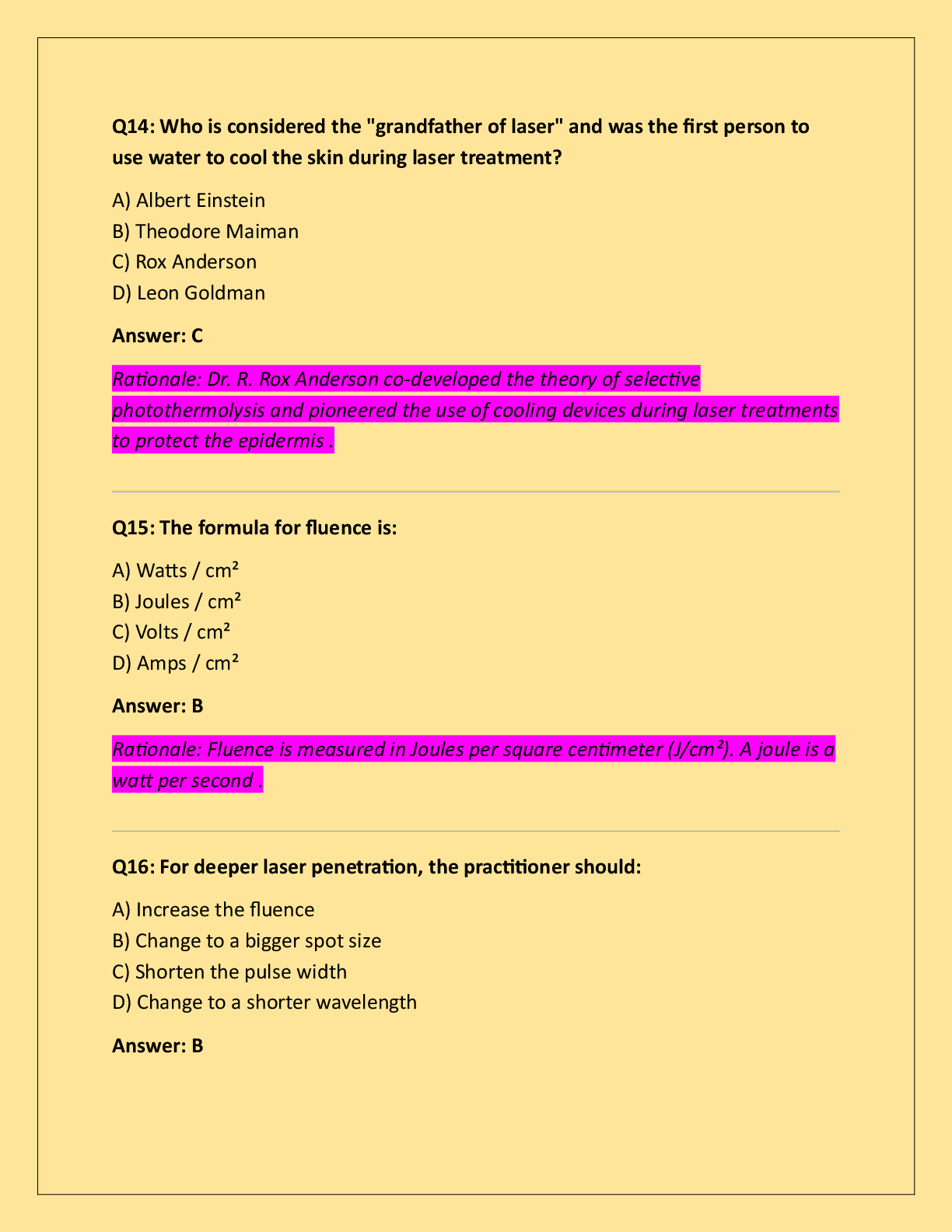 Preview page 6 of ELECTROLYSIS IBEC+LASER STATE BOARD PRACTICE  TEST 2025/26 QUESTIONS WITH COMPLETE  SOLUTIONS!!