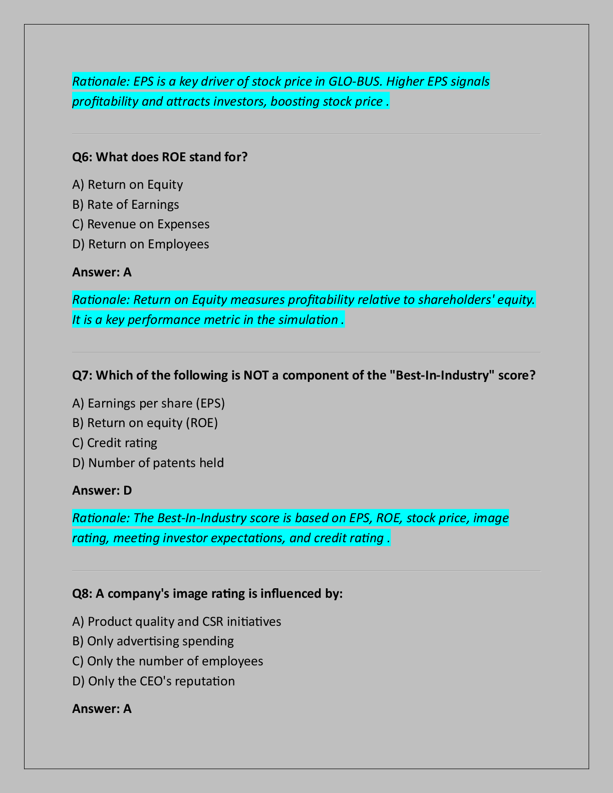 Preview page 3 of GLO-BUS DECISIONS & REPORTS YEAR 7|GLO-BUS  DECISION SUMMARY YEAR 7, COMPLETE  SOLUTION GUIDE.