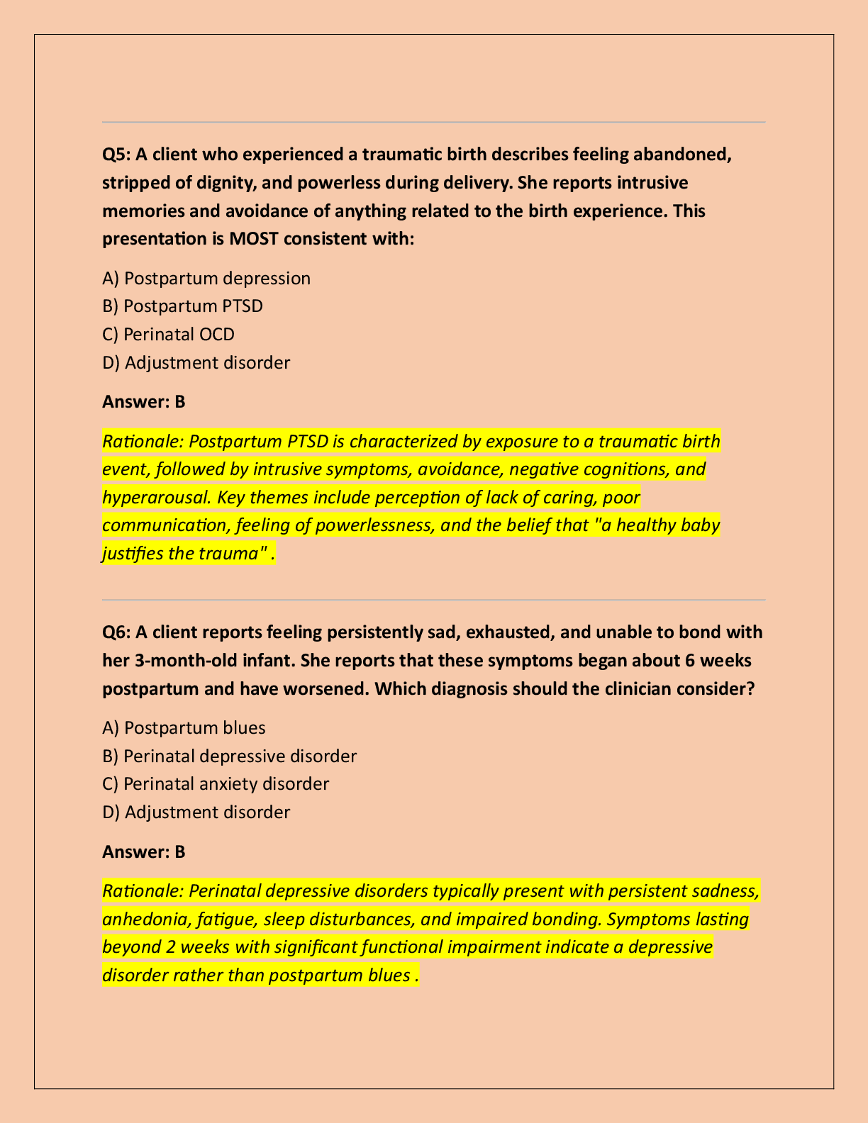Preview page 3 of PMH-C (PERINATAL MENTAL HEALTH CERTIFICATION)  EXAM QUESTIONS WITH COMPLETE SOLUTIONS!!