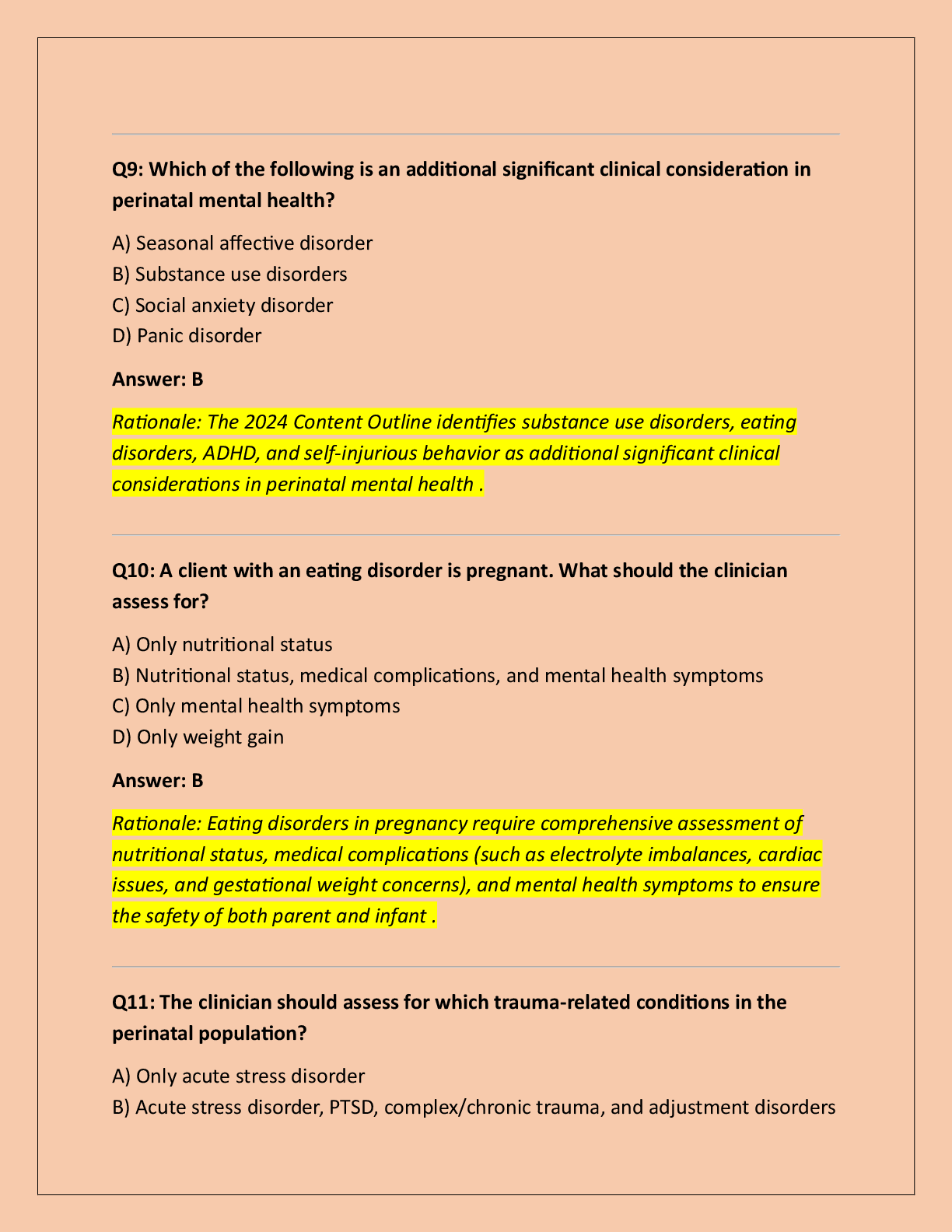 Preview page 5 of PMH-C (PERINATAL MENTAL HEALTH CERTIFICATION)  EXAM QUESTIONS WITH COMPLETE SOLUTIONS!!
