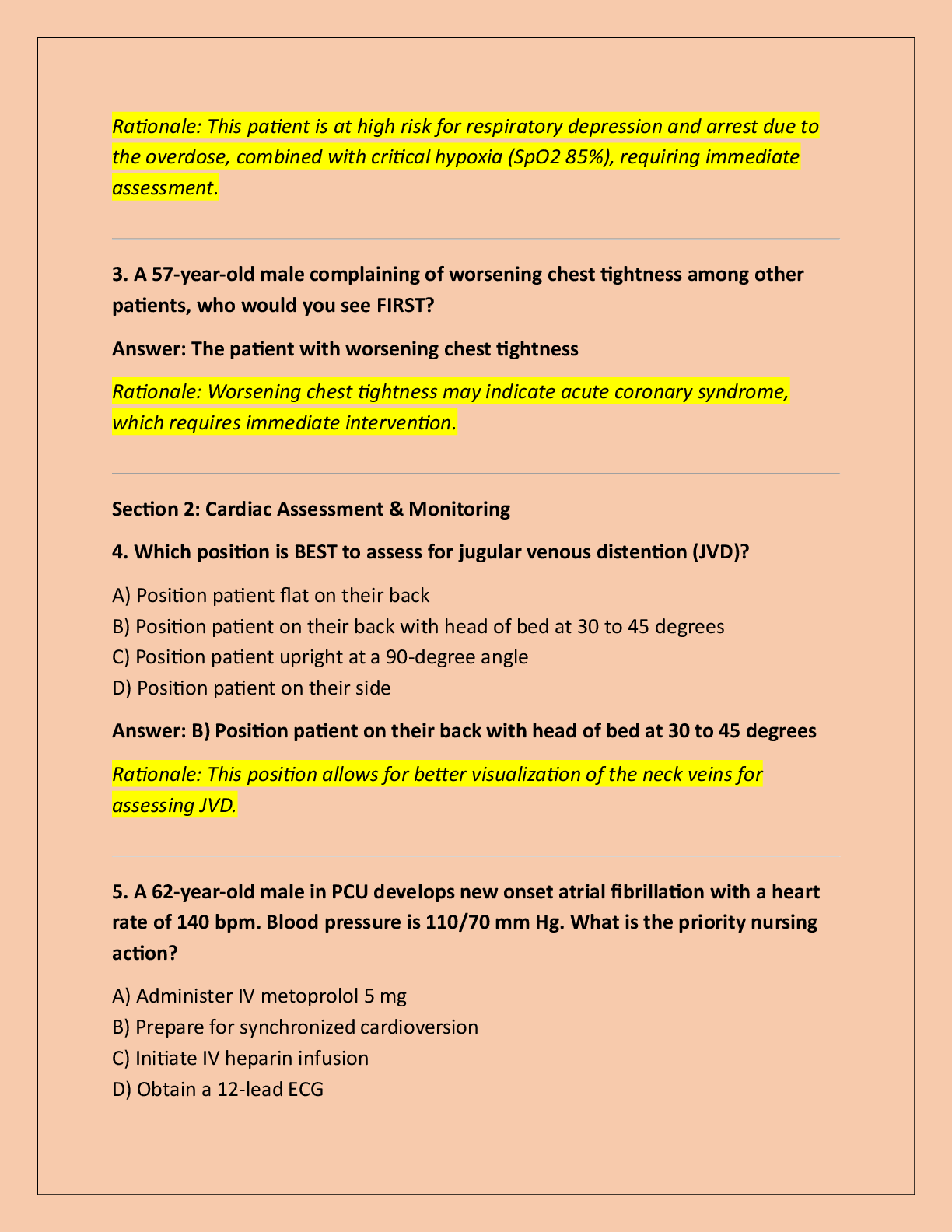 Preview page 2 of PROGRESSIVE CARE RN A QUESTIONS (LATEST) UPDATE  WITH CORRECT SOLUTIONS!!