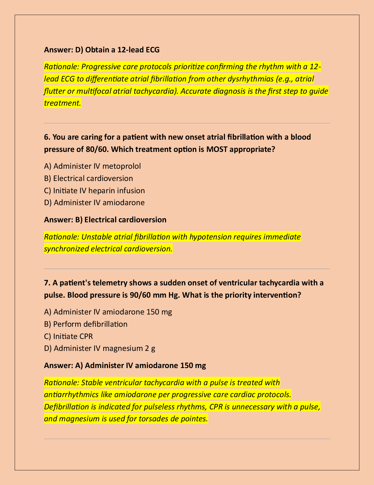Preview page 3 of PROGRESSIVE CARE RN A QUESTIONS (LATEST) UPDATE  WITH CORRECT SOLUTIONS!!