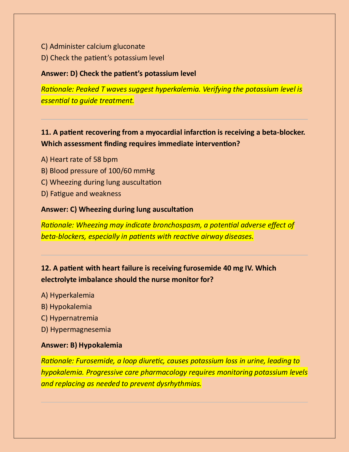 Preview page 5 of PROGRESSIVE CARE RN A QUESTIONS (LATEST) UPDATE  WITH CORRECT SOLUTIONS!!
