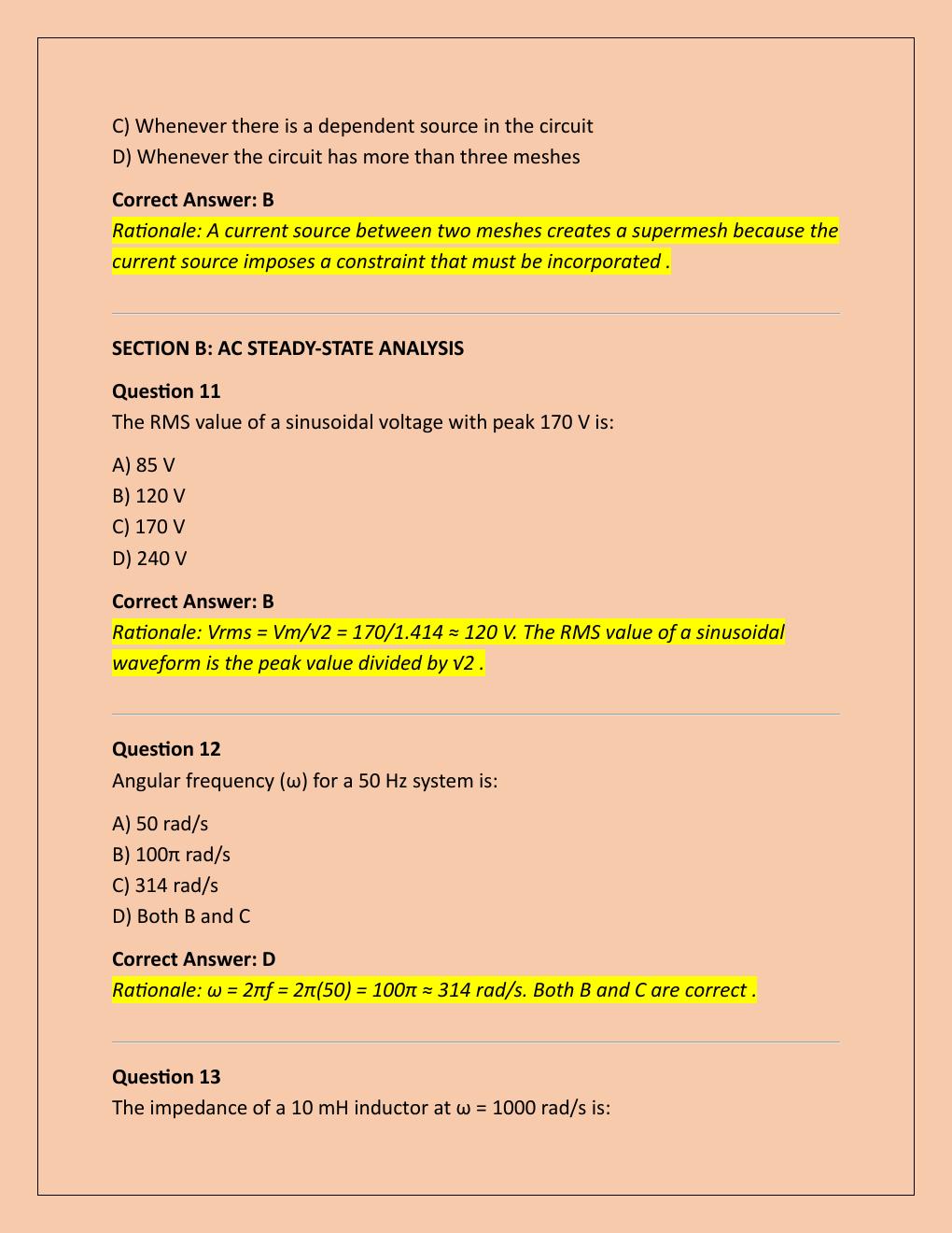Preview page 5 of EEE 202 MIDTERM EXAM | QUESTIONS AND  ANSWERS | 2026 UPDATE | WITH COMPLETE  SOLUTIONS - ASU.