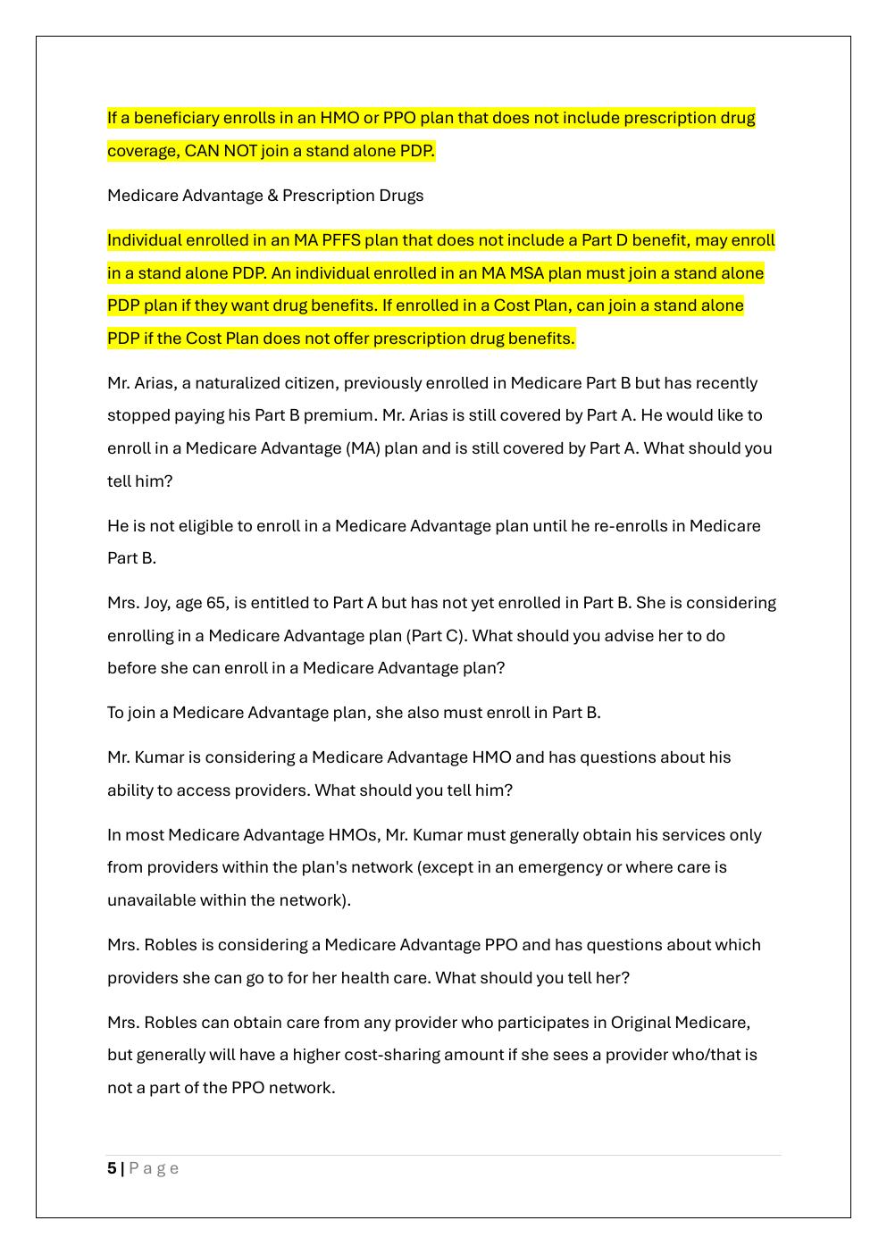 Preview page 5 of AHIP FINAL EXAM