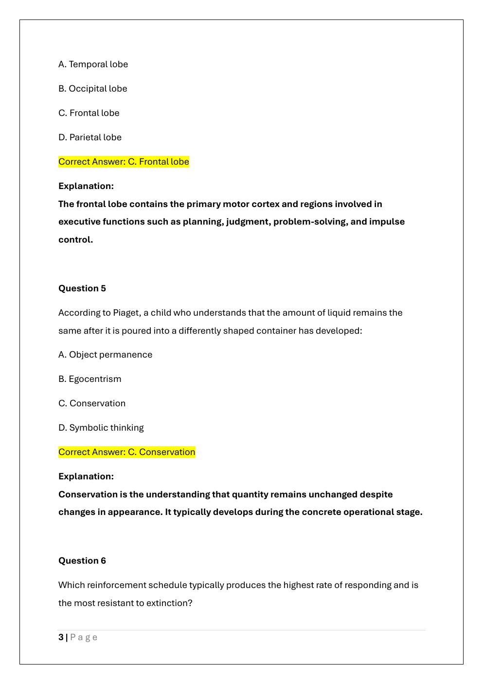 Preview page 3 of WGU C180 INTRODUCTION TO PSYCHOLOGY  OA EXAM