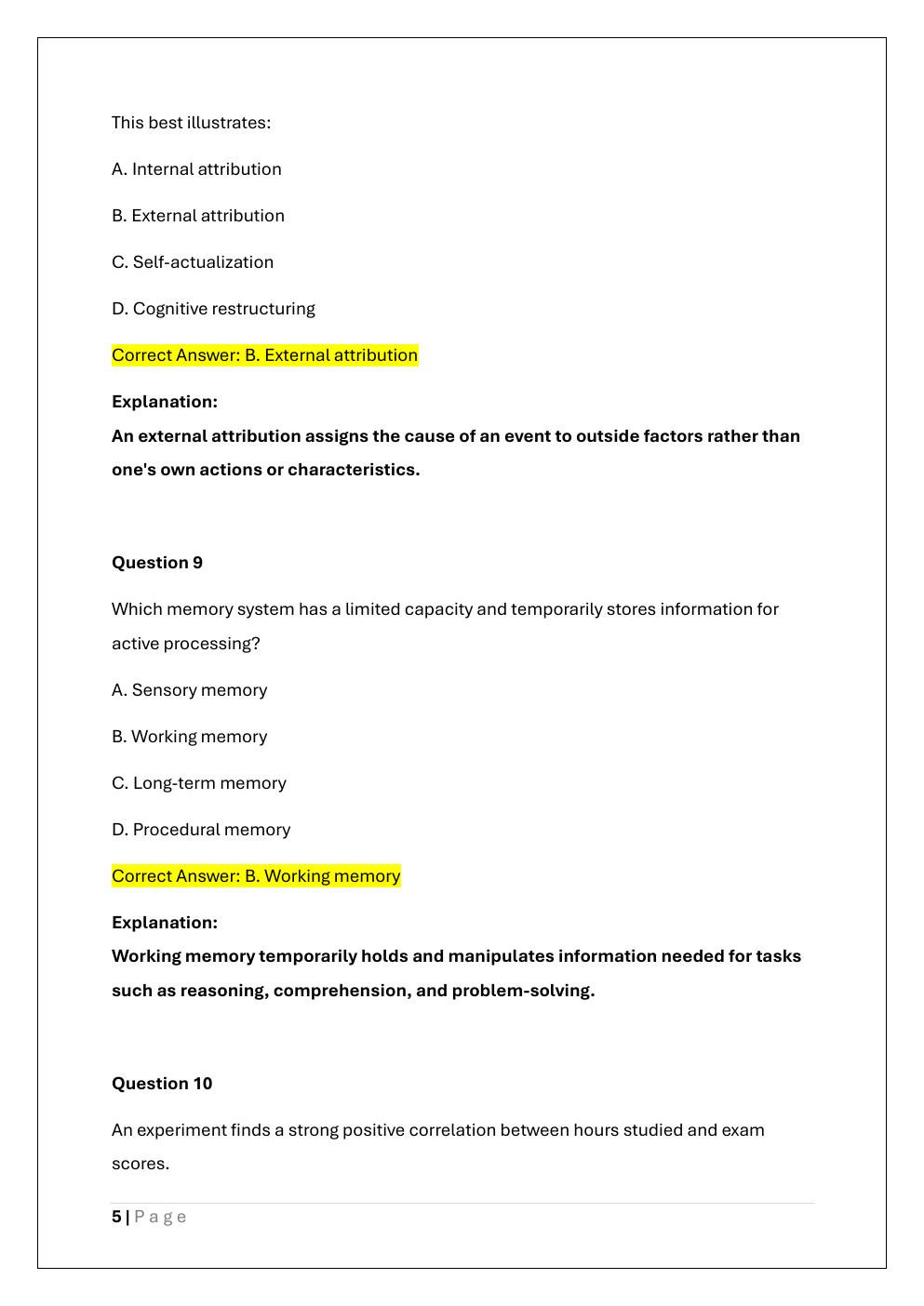 Preview page 5 of WGU C180 INTRODUCTION TO PSYCHOLOGY  OA EXAM